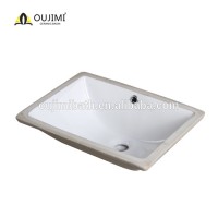 Sanitary one piece wall hung ceramic under counter rectangular decorative basin / wash bowl / undermount sink