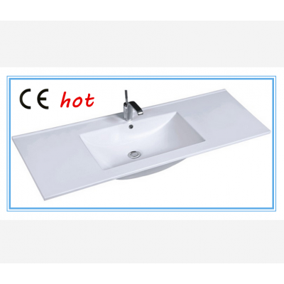 China Easy Cleaning square wash bowl / vanity sink bathroom ceramics cabinet basin